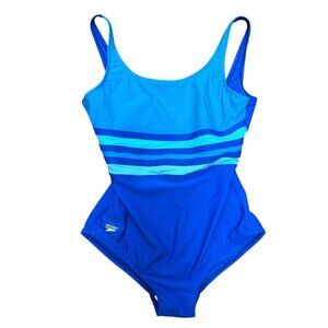 Speedo Blue Speedy Color Block One-Piece Swimsuit